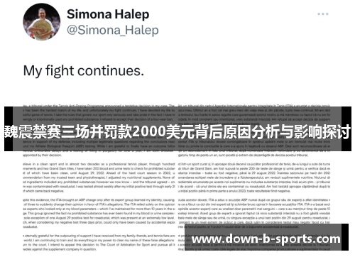 魏震禁赛三场并罚款2000美元背后原因分析与影响探讨 魏震禁赛三场并罚款2000美元背后原因分析与影响探讨